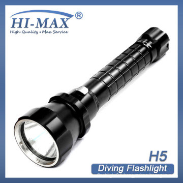 Hi-max H5 Extremely powerful rechargeable aluminium alloy LED scuba dive light waterproof